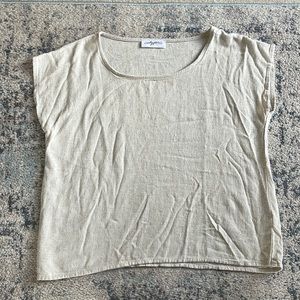 CJLA Renee Linen Top, Oat color
